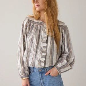 Blouse silver stripe - kleur silver - Summum