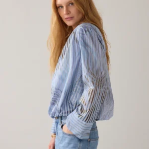 Top flower and stripe - soft blue - Summum