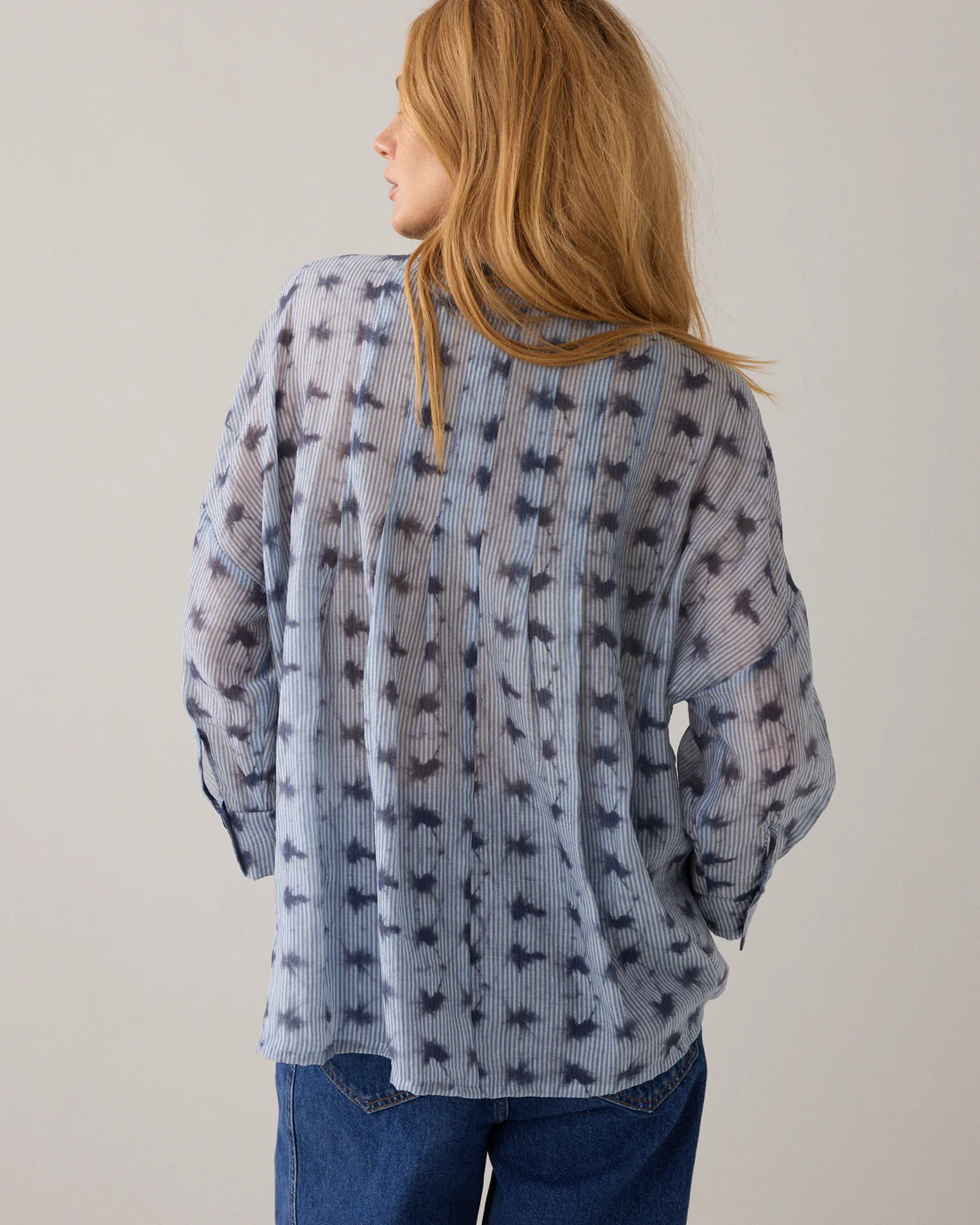 Blouse Tie dye stripe - kleur blauw - Summum - Afbeelding 2