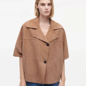 CLARA Suède Jas - kleur Mousse - Studio Ar