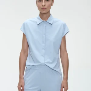 Wilma Structure Tech Jersey Blouse - Jane Lushka - kleur: licht blauw