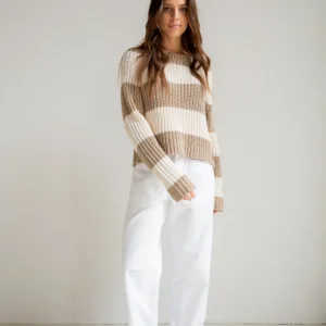 trui gestreept - Penn & Ink- kleur: bruin / peper