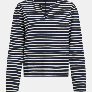 T-shirt met lange mouwen - Penn & Ink kleur:  nacht/ ecru