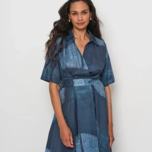 Neppe overslagjurk- La Salle -  kleur:  blauw (sun)