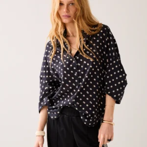 Blouse blury dots - kleur zwart - Summum