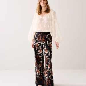 Broek Embroidered - kleur black geborduurd- Summum