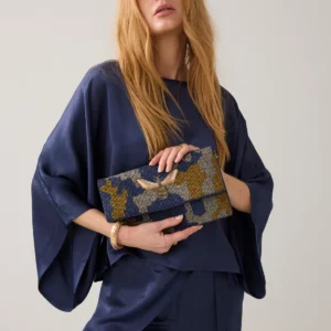 Clutch met kralen - kleur blauw - Summum